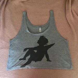 Grey and black crop top